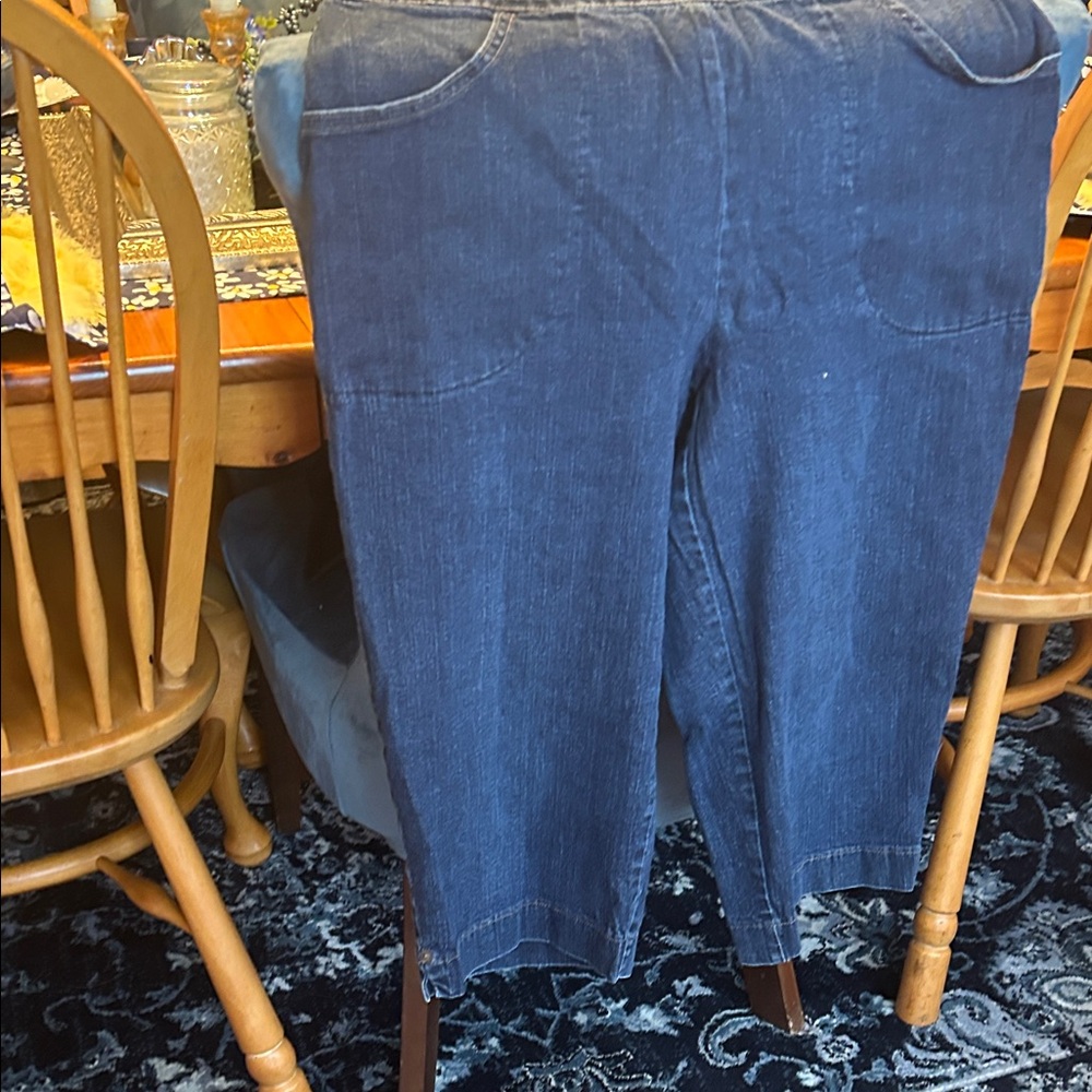 Just My Size Classic Capri in Dark Blue Denim